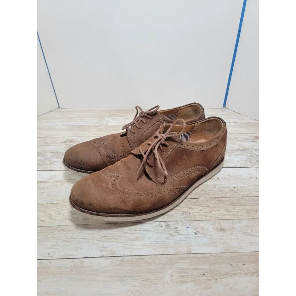 Collection By Clarks Soft Cushion‎ Brown Leather Mens Lace Oxford Dress Shoe 10
